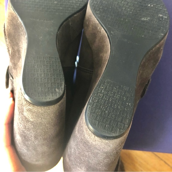 Stuart Weitzman Wild Child Suede Wedge Wraparound Bootie - Picture 6 of 16